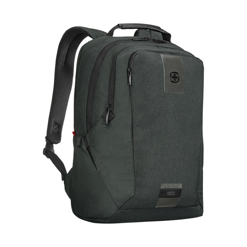 Wenger MX ECO Professional laptop backpack with tablet pocket, notebook up to 16 inches, tablet of up to 10 inches, organizer, 20 L, for men and women, office, business travel or uni, black, 612261