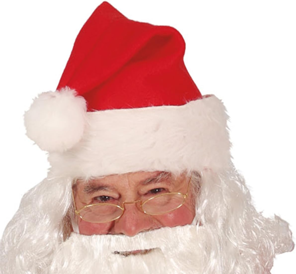 Santa Claus Kostüm für Erwachsene - Jacke, Gürtel, Stiefelüberzieher, Mütze, Handschuhe und Hose - Clown Kostüme für Neujahr und Silvester - Ideal für Herren - Rot und Weiß