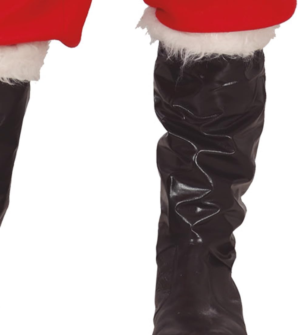 Santa Claus Kostüm für Erwachsene - Jacke, Gürtel, Stiefelüberzieher, Mütze, Handschuhe und Hose - Clown Kostüme für Neujahr und Silvester - Ideal für Herren - Rot und Weiß