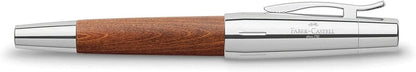Faber-Castell E-motion 148202 Fountain Pen Wood/Chrome Nib EF Includes Gift Packaging Barrel Colour Brown/Silver