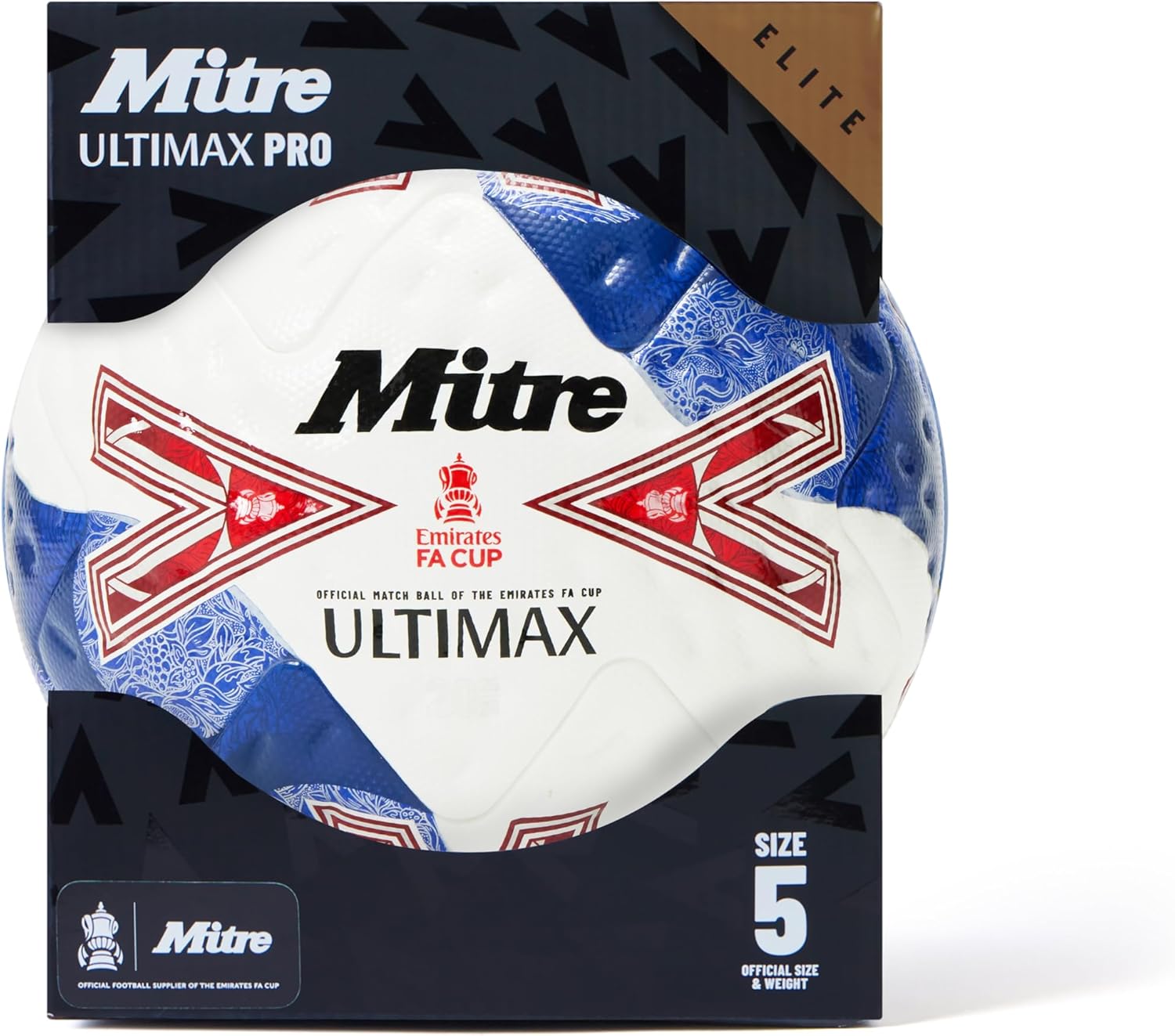 Mitre Ultimax Pro FA Cup Football | Official Emirates FA Cup Match Ball | Hyperfoam Power Cushioning | Elite Performance Football