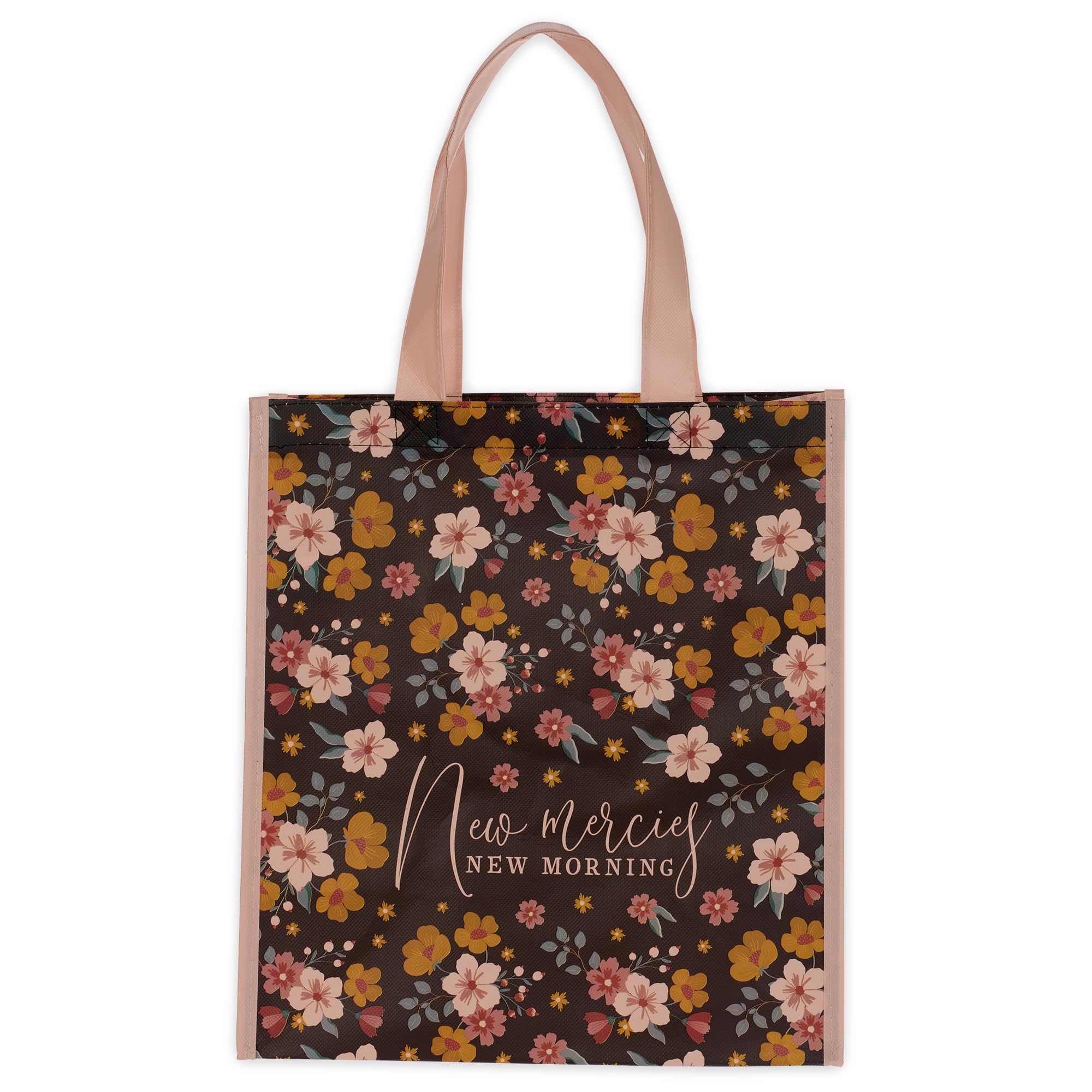Christian Art Gifts Full Multicolor Printed Reusable, Sturdy, Collapsible Women's Shopping Tote Bag w/Inspirational Scripture
