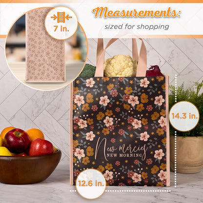 Christian Art Gifts Full Multicolor Printed Reusable, Sturdy, Collapsible Women's Shopping Tote Bag w/Inspirational Scripture