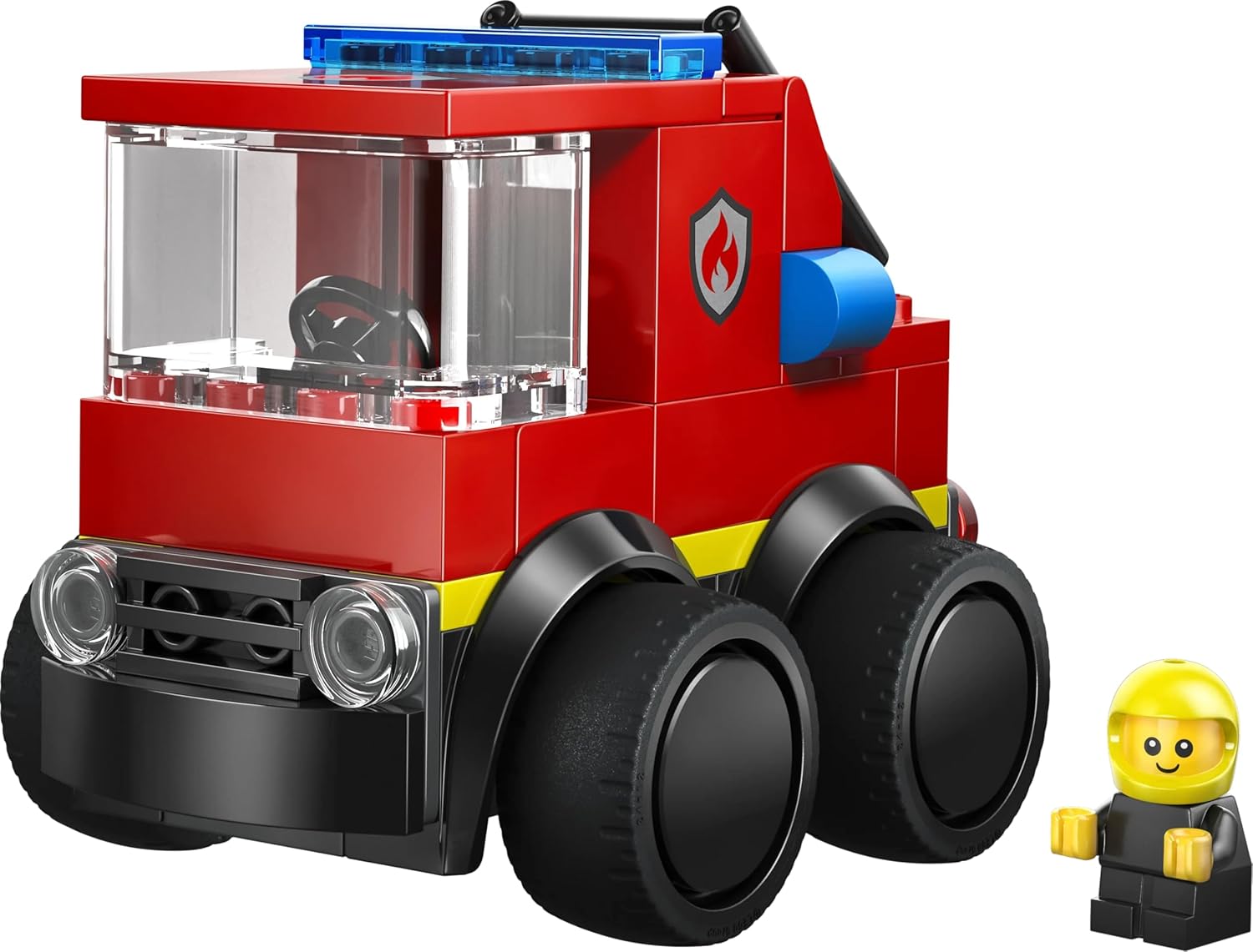 LEGO City Rides – Fire Engine Toy - Emergency Vehicles Building Set w/a Firefighter Junior Minifigure - Party Bag Fillers - Small Collectible Gift for 5+ Year Old Boys - 60482