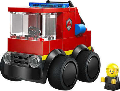 LEGO City Rides – Fire Engine Toy - Emergency Vehicles Building Set w/a Firefighter Junior Minifigure - Party Bag Fillers - Small Collectible Gift for 5+ Year Old Boys - 60482