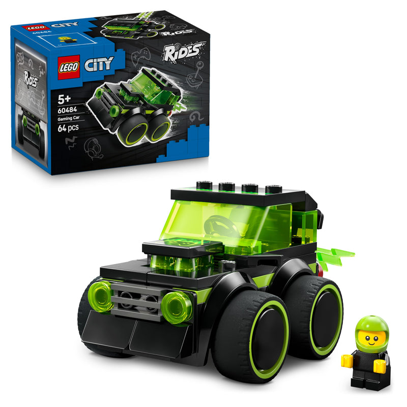 LEGO City Voertuigen – Gaming Raceauto Speelgoed - Auto Bouwpakket voor Kinderen met Junior Chauffeur Minifiguur - Klein Racewagen Cadeau voor Jongens vanaf 5 Jaar - 60484