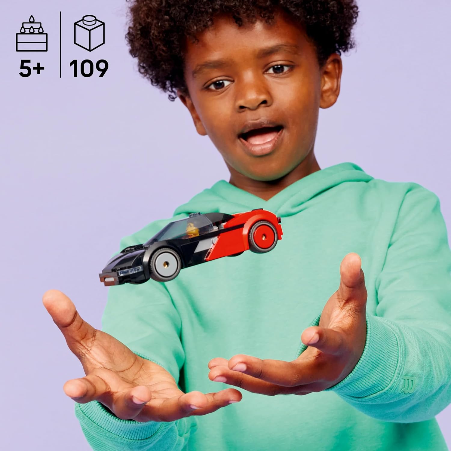 LEGO City EV Supercar Toy - Race Car Model Kit w/a Driver Minifigure - Fine Motor Skills Building Set - Small Birthday Gift Idea for 5+ Year Old Boys - 60486