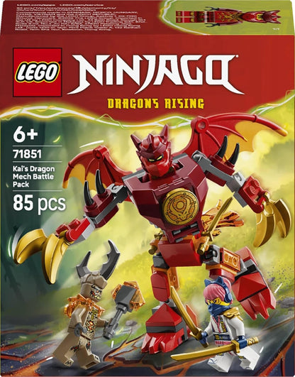 LEGO NINJAGO Kai's Dragon Mech Battle Pack - Ninja Toy w/an Action Figure, 3 Minifigures & Katanas - Birthday Gift for 6+ Year Old Boys & Fans - 71851