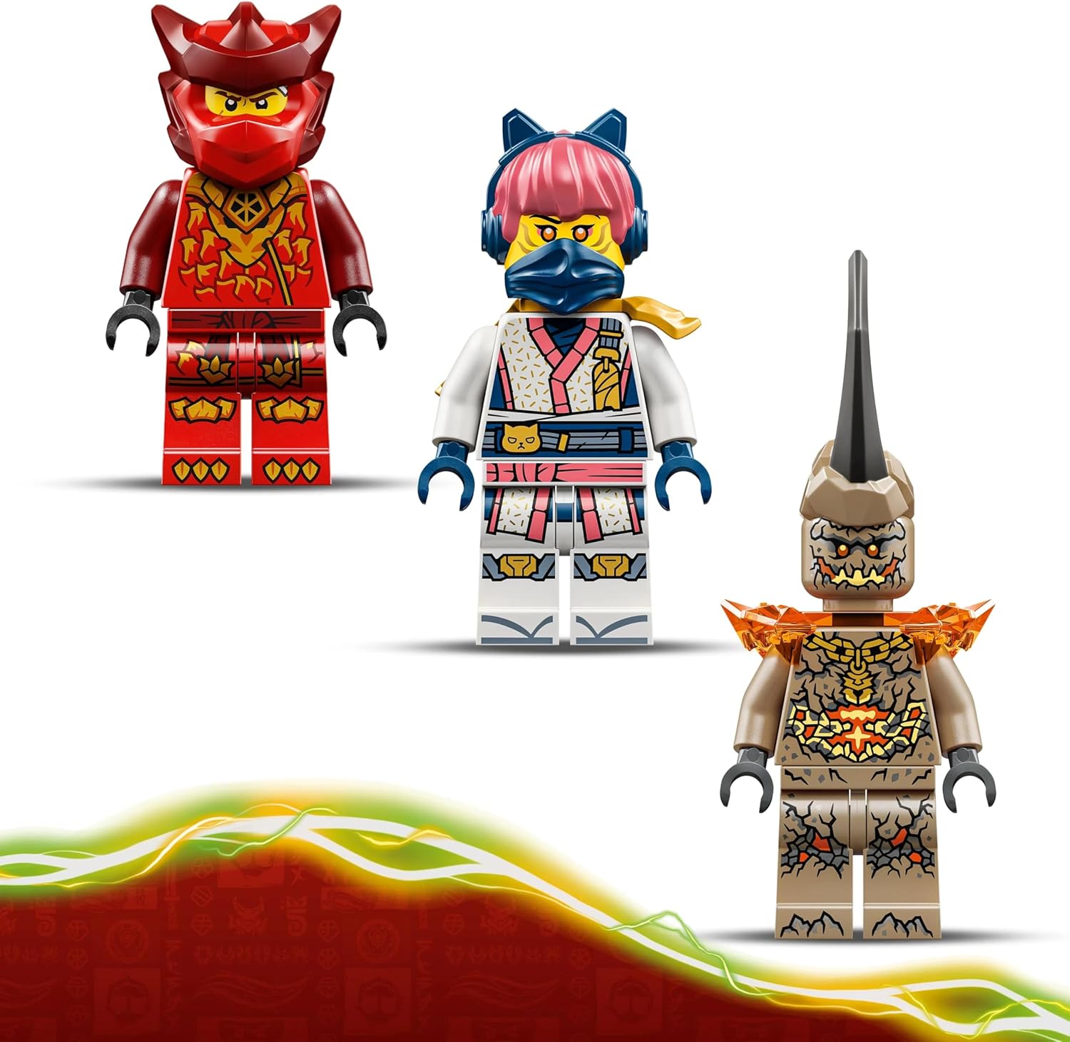 LEGO NINJAGO Kai's Dragon Mech Battle Pack - Ninja Toy w/an Action Figure, 3 Minifigures & Katanas - Birthday Gift for 6+ Year Old Boys & Fans - 71851