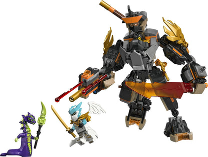 LEGO NINJAGO Cole's Mission Mech & Dragon Zane - Ninja Toy w/an Action Figure, 3 Minifigures and Swords - Birthday Gift for 7+ Year Old Boys & Fans - 71854