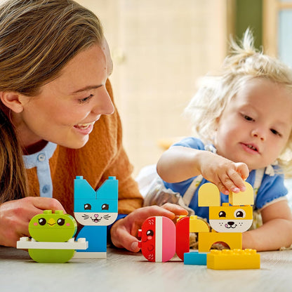 LEGO DUPLO 3 in 1 Creative Cute Pets - Educational Fine Motor Skills Toy for Toddlers - Animal Figures incl. Dog, Cat, Bird & Fish - Birthday Gift for 1+ Year Old Babies, Girls & Boys - 10477