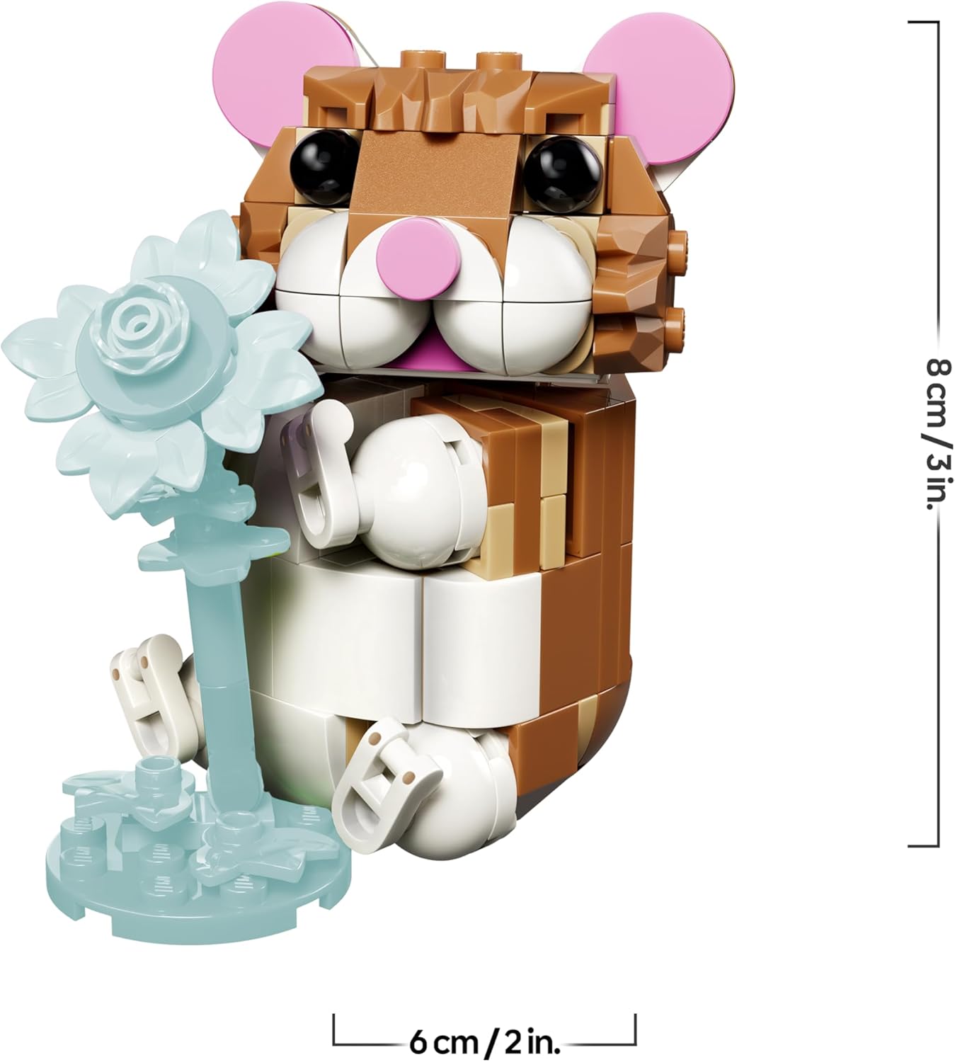 LEGO Creator 3in1 Cute Hamster with a Flower Toy - Animal Figure Transforms into a Hedgehog or Eagle - DIY Room Decor Idea - Birthday Gift for 7+ Year Old Girls & Boys - 31376