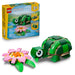 LEGO Creator 3in1 Turtle with a Water Lily Flower Toy - Animal Figure Transforms into a Chameleon or Frog - DIY Desk Decor Idea - Birthday Gift for 7+ Year Old Girls & Boys - 31377