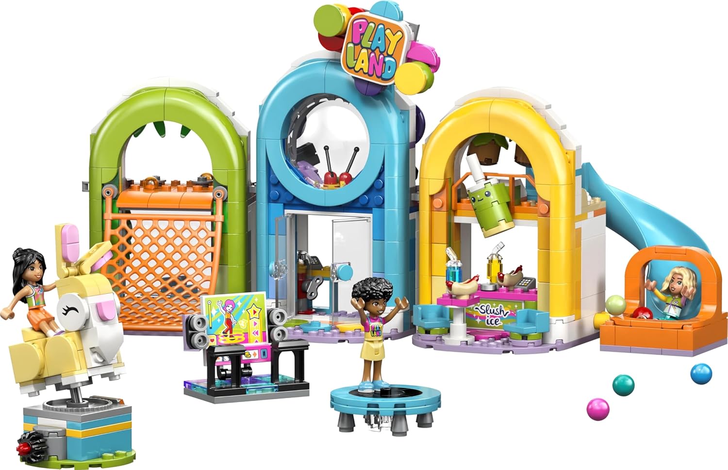 LEGO Friends Fun Indoor Playground - Creative Toy w/a Slide, Ball Pit, Roundabout, Snack Bar, 3 Mini Dolls & Accessories - Birthday Gift for 7+ Year Old Girls - 42686