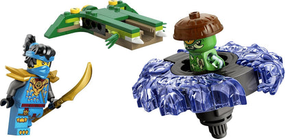LEGO NINJAGO Nya vs. Mutation Monster Spinner - Ninja Spinning Toy w/a Launcher, Battling Tops & 2 Minifigures - Birthday Gift for 6+ Year Old Boys & Fans - 71849