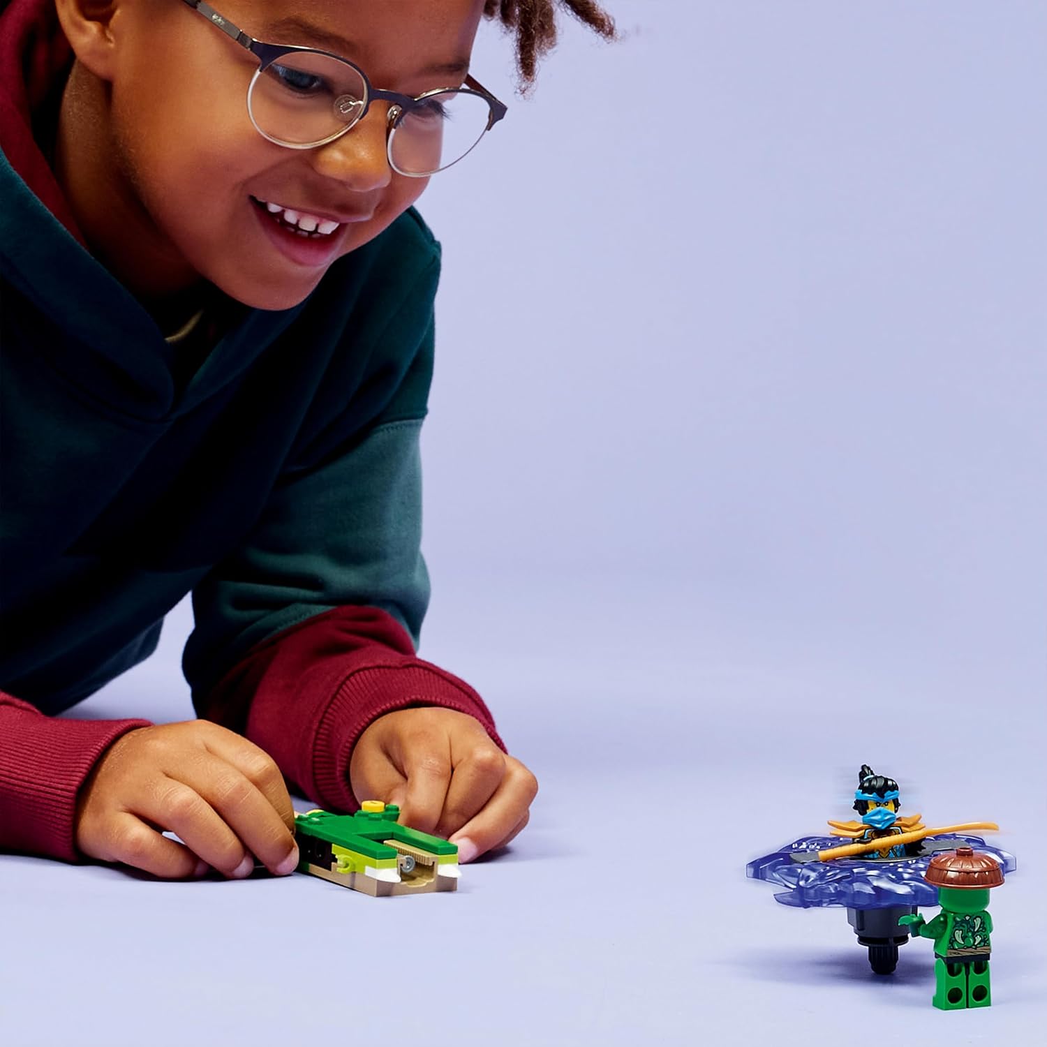 LEGO NINJAGO Nya vs. Mutation Monster Spinner - Ninja Spinning Toy w/a Launcher, Battling Tops & 2 Minifigures - Birthday Gift for 6+ Year Old Boys & Fans - 71849