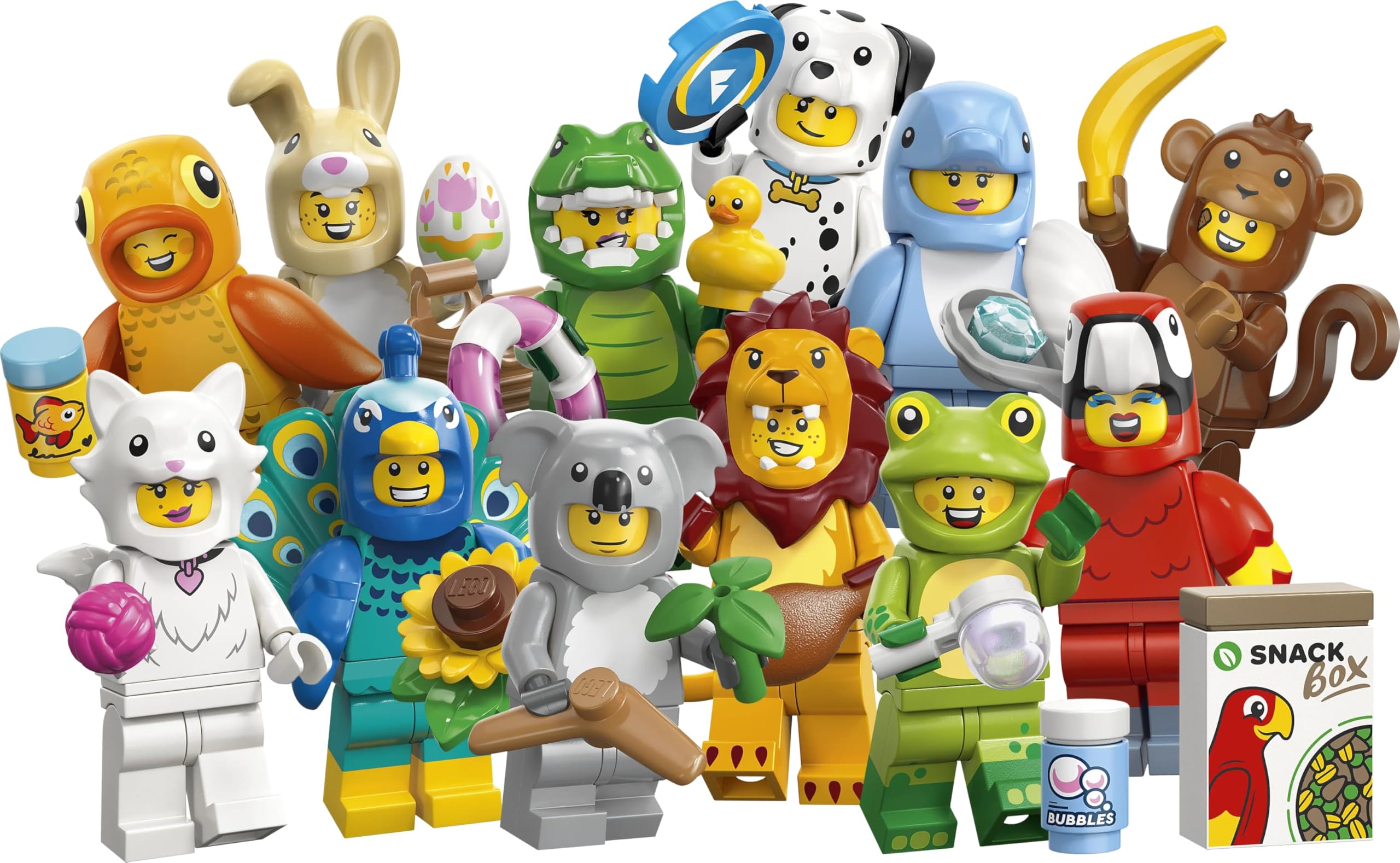 LEGO Minifigures Animal Series 28 - Blind Box - Get 1 of 12 Collectible Toys - Figures incl. Lion, Bunny, Cat & Dolphin - Party Bag Fillers for 5+ Year Old Boys & Girls - 71051