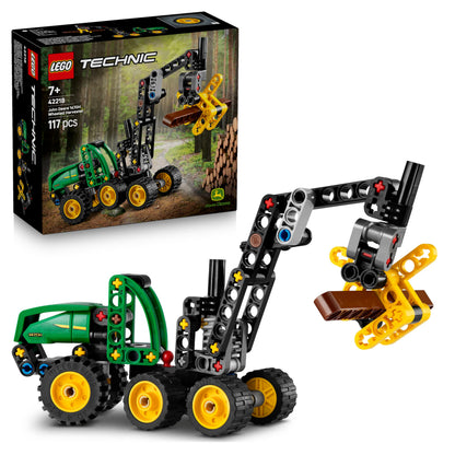 LEGO Technic John Deere 1470H Wheeled Harvester - Construction Vehicle Toy - STEM Model Kit w/a Rotating Boom & Working Claw - Gift for 7+ Year Old Boys - 42218
