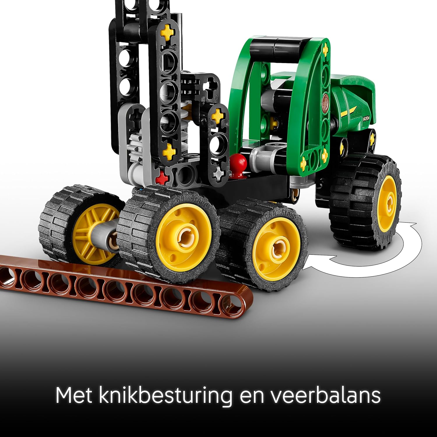 LEGO Technic John Deere 1470H Wheeled Harvester - Construction Vehicle Toy - STEM Model Kit w/a Rotating Boom & Working Claw - Gift for 7+ Year Old Boys - 42218