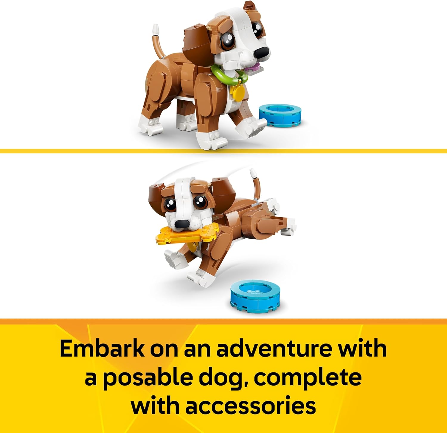 LEGO Creator 3in1 Cute Animals: Playful Puppy Dog Toy - Pet Animal Figure Transforms into a Squirrel or Duck - Creative Birthday Gift for 8+ Year Old Girls & Boys - 31382