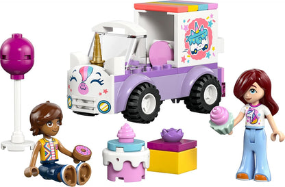 LEGO Friends Unicorn Cake Delivery Car - Educational Fine Motor Skills Toy w/ 2 Mini Dolls & Birthday Party Accessories - Gift Idea for 4+ Year Old Girls - 42675