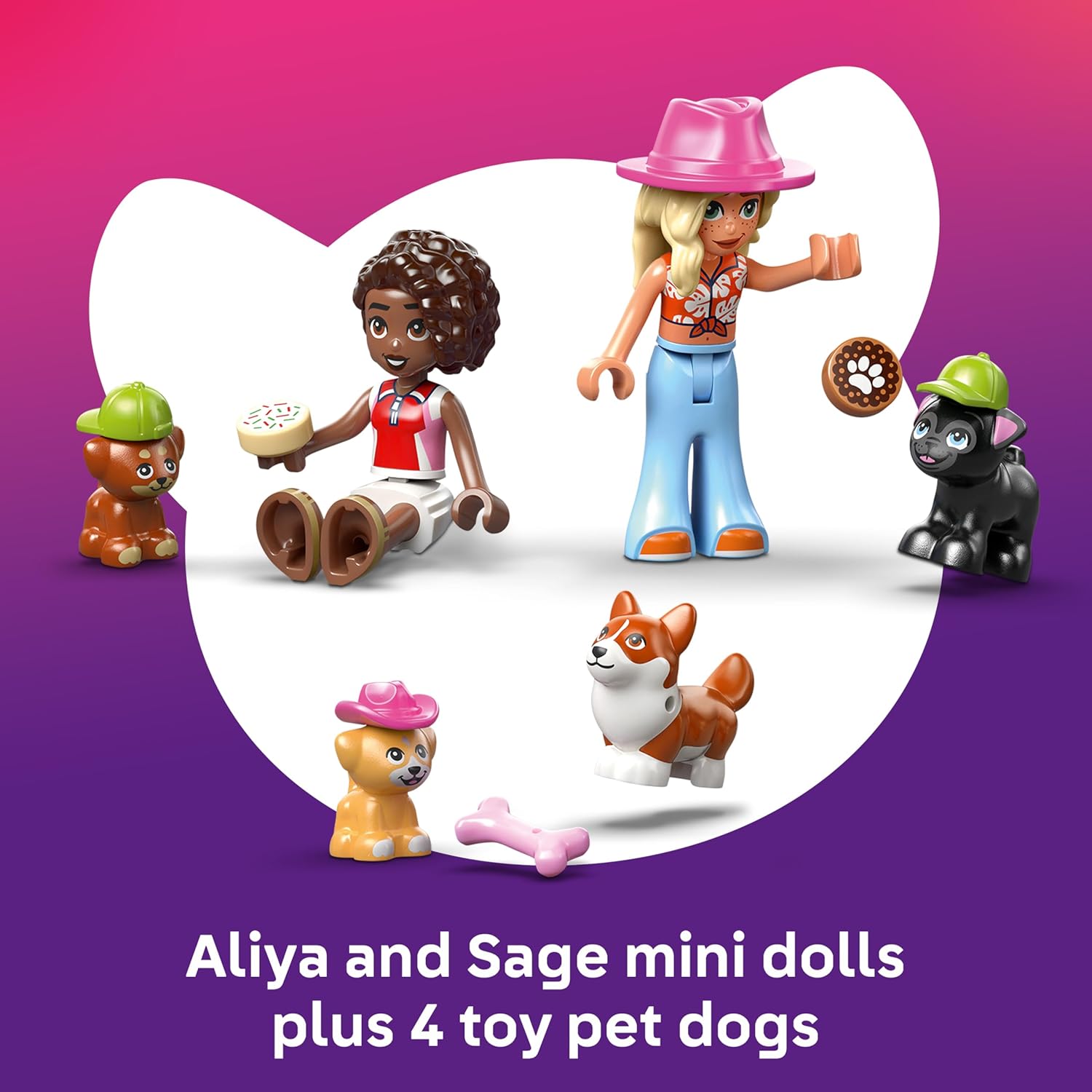 LEGO Friends Dog Treats Bakery - Toy Shop w/ 2 Mini Dolls, 4 Animal Figures, Pet Carrier and Play Food Accessories - Birthday Gift Idea for 6+ Year Old Girls - 42677