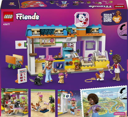LEGO Friends Dog Treats Bakery - Toy Shop w/ 2 Mini Dolls, 4 Animal Figures, Pet Carrier and Play Food Accessories - Birthday Gift Idea for 6+ Year Old Girls - 42677