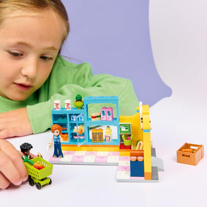 LEGO Friends Heartlake City Mini Supermarket - Toy Shop w/ 2 Mini Dolls, Pet Dog Figure, Cash Register & Play Food Accessories - Birthday Gift for 5+ Year Old Girls - 42680