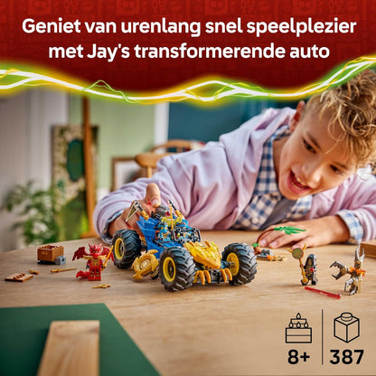 LEGO NINJAGO 2in1 Jay's Transforming Car Toy - Ninja Truck w/ 5 Minifigures incl. Kai & Nya plus Shurikens & Swords - Birthday Gift for 8+ Year Old Boys & Fans - 71856