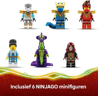 LEGO NINJAGO Ninja Vehicle Tree House Battle - Action Toy w/a Motorbike, Helicopter, 6 Minifigures & Swords - Gift for 7+ Year Old Boys & Fans - 71857
