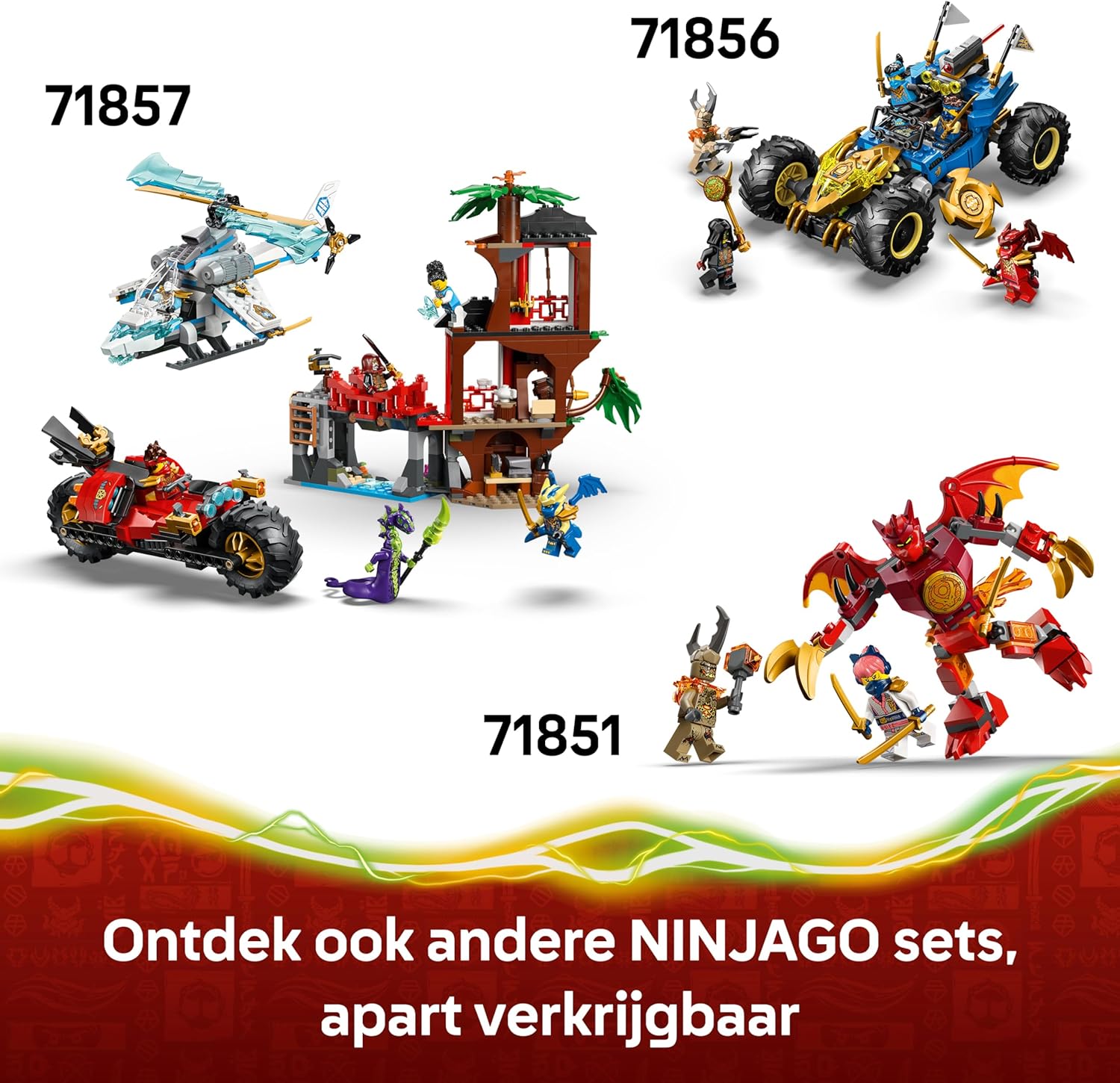 LEGO NINJAGO The Dragon of Life - Ninja Toy w/a Dragon Figure, Mini Monster Mech, 8 Minifigures and Swords - Birthday Gift for 8+ Year Old Boys & Fans - 71859