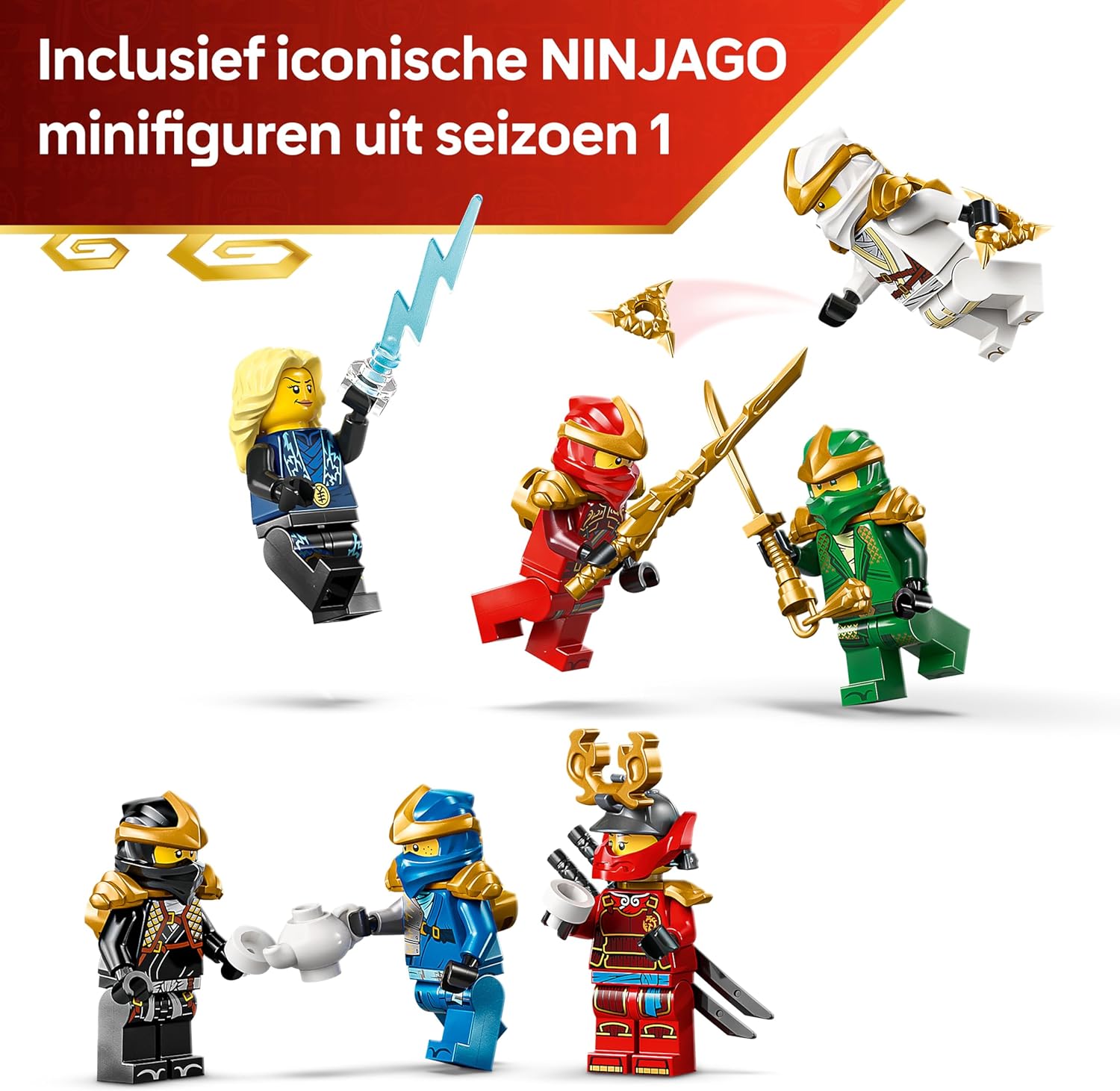 LEGO NINJAGO Ninja Character Display 15th Anniversary - Monastery Gate Model Kit w/ 8 Collectible Minifigures & Swords - Nostalgic Gift for 14+ Year Old Boys & Adult Fans - 71866