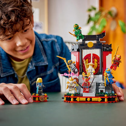 LEGO NINJAGO Ninja Character Display 15th Anniversary - Monastery Gate Model Kit w/ 8 Collectible Minifigures & Swords - Nostalgic Gift for 14+ Year Old Boys & Adult Fans - 71866