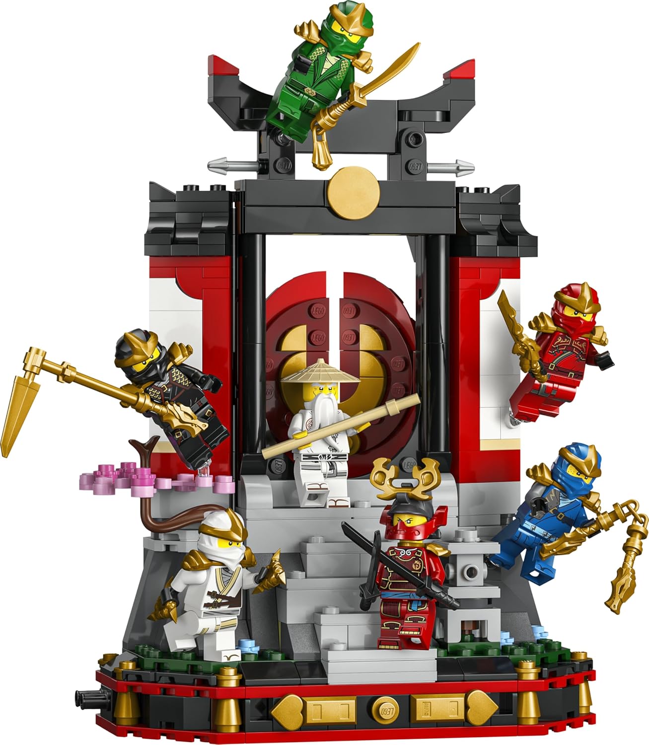 LEGO NINJAGO Ninja Character Display 15th Anniversary - Monastery Gate Model Kit w/ 8 Collectible Minifigures & Swords - Nostalgic Gift for 14+ Year Old Boys & Adult Fans - 71866
