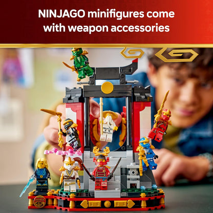 LEGO NINJAGO Ninja Character Display 15th Anniversary - Monastery Gate Model Kit w/ 8 Collectible Minifigures & Swords - Nostalgic Gift for 14+ Year Old Boys & Adult Fans - 71866