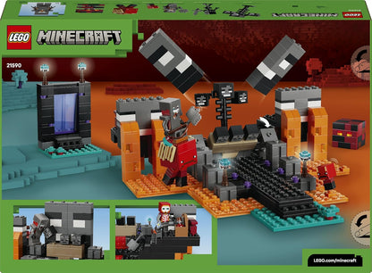 LEGO Minecraft Wither Battle - Interactive Toy with Crimson Warrior, Strider, Magma Cube & 2 Wither Skeleton Mob Figures - Gamer Gift for 8+ Year Old Boys & Girls - 21590