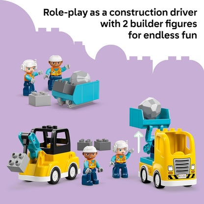 LEGO DUPLO Fire Engine with Hose and Firefighter - Educational Motor Skills Toy - Red Truck w/a Ladder, Figure and a Squirrel - Birthday Gift for 2+ Year Old Boys & Girls - 10473
