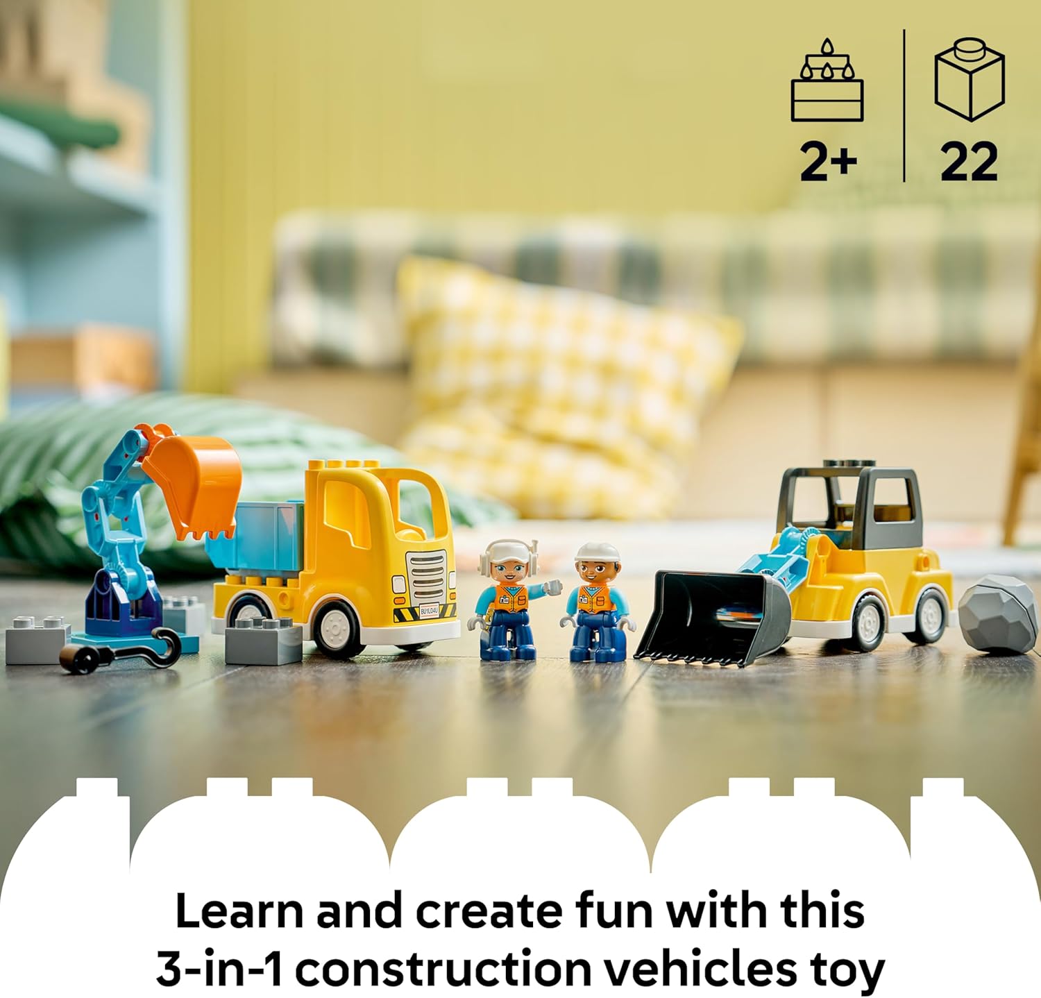 LEGO DUPLO Fire Engine with Hose and Firefighter - Educational Motor Skills Toy - Red Truck w/a Ladder, Figure and a Squirrel - Birthday Gift for 2+ Year Old Boys & Girls - 10473