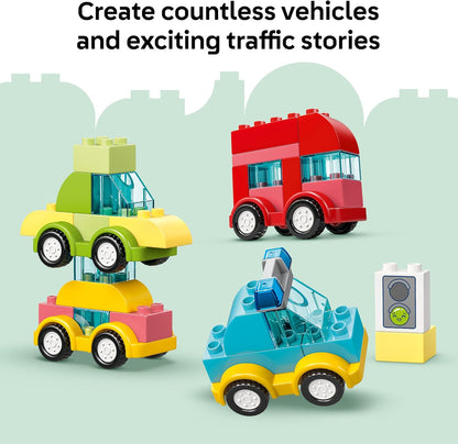 LEGO DUPLO Creative Vehicles - Educational Sorting Toy for Toddlers w/Cars & Trucks - Fine Motor Skills Development Set - Birthday Gift for 1+ Year Old Babies, Boys & Girls - 10474