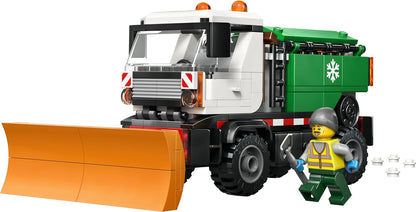 LEGO City Snowplough Truck Toy - Model Kit w/a Minifigure, Tools & Gritter Function - Birthday Gift Idea for 6+ Year Old Boys & Engineering Fans - 60490