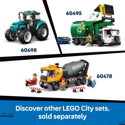 LEGO City Snowplough Truck Toy - Model Kit w/a Minifigure, Tools & Gritter Function - Birthday Gift Idea for 6+ Year Old Boys & Engineering Fans - 60490