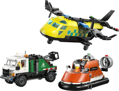 LEGO City 3in1 Airplane, Service Truck & Hovercraft Remix Toy - Mix & Match Model Vehicles Kit w/ 3 Minifigures - STEM Birthday Gift Idea for 7+ Year Old Boys - 60505
