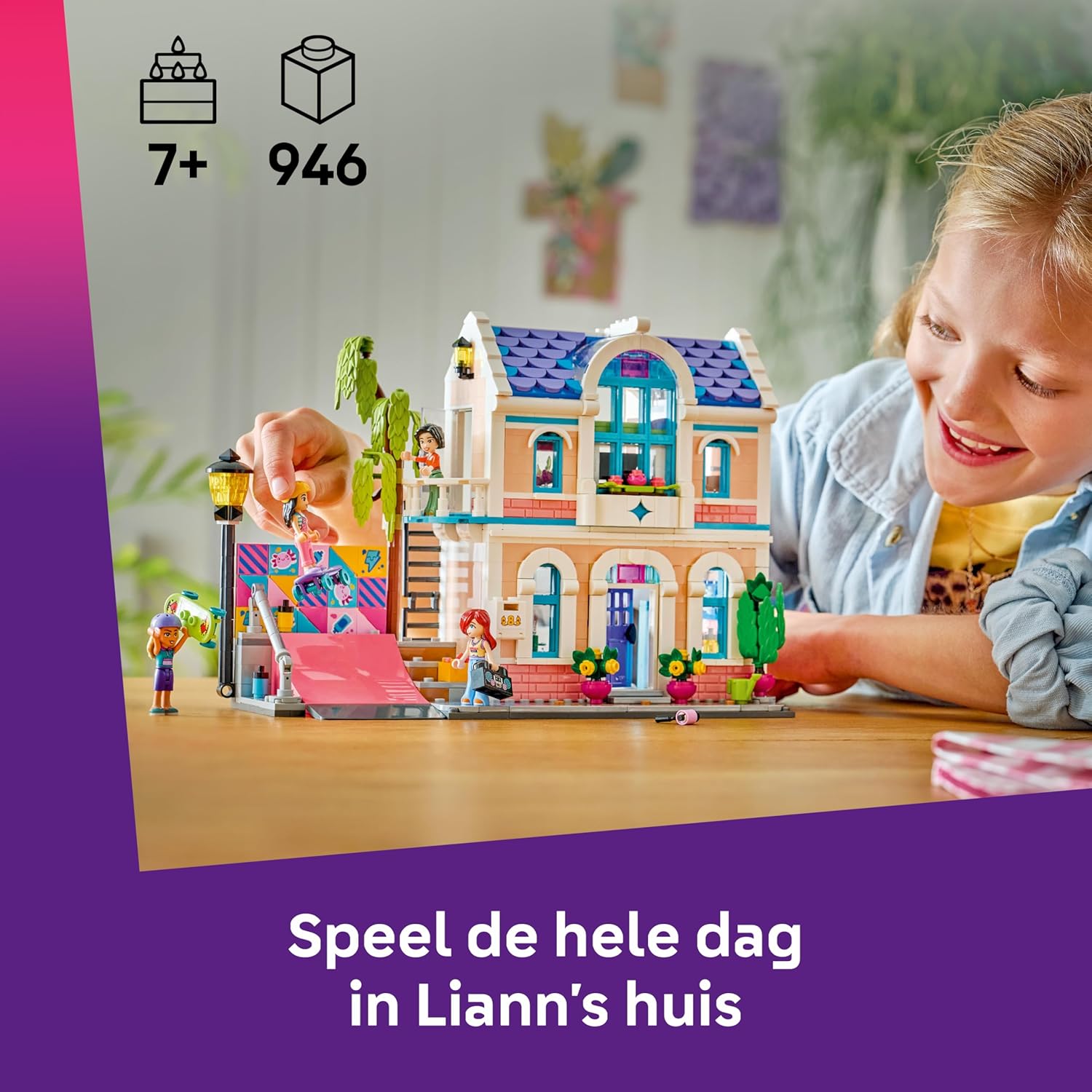 LEGO Friends Liann's Family House Toy - Miniature Set incl. a Garden, 4 Mini Dolls, Pet Axolotl & Gecko Animal Figures and Accessories - Birthday Gift for 7+ Year Old Girls - 42687