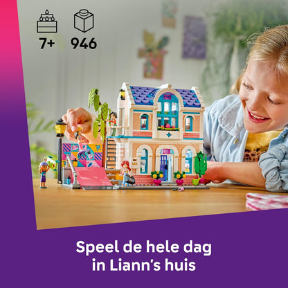 LEGO Friends Liann's Family House Toy - Miniature Set incl. a Garden, 4 Mini Dolls, Pet Axolotl & Gecko Animal Figures and Accessories - Birthday Gift for 7+ Year Old Girls - 42687