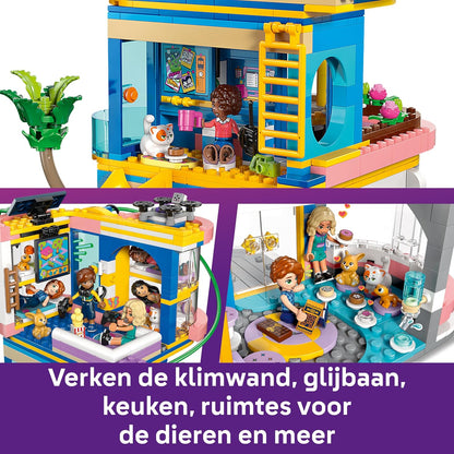 LEGO Friends Heartlake City Friends Club House Toy - Miniature Set incl. 5 Mini Dolls, 3 Pet Animal Figures incl. Toy Cat & Accessories - Birthday Gift for 8+ Year Old Girls - 42689