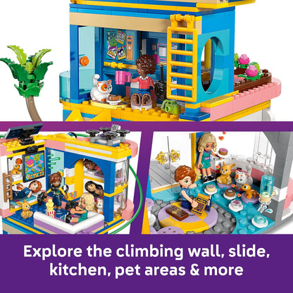 LEGO Friends Heartlake City Friends Club House Toy - Miniature Set incl. 5 Mini Dolls, 3 Pet Animal Figures incl. Toy Cat & Accessories - Birthday Gift for 8+ Year Old Girls - 42689