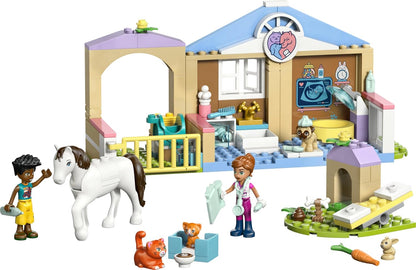 LEGO Friends Animal Vet Clinic - Educational Toy w/a Horse Stable, 2 Mini Dolls, Pet Dog, Bunny & Cat Figures Plus Accessories - Birthday Gift for 4+ Year Old Girls - 42696