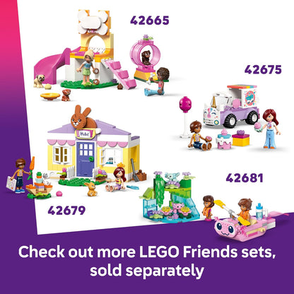 LEGO Friends Animal Vet Clinic - Educational Toy w/a Horse Stable, 2 Mini Dolls, Pet Dog, Bunny & Cat Figures Plus Accessories - Birthday Gift for 4+ Year Old Girls - 42696