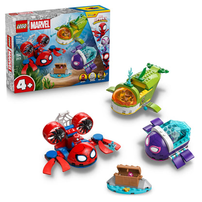 LEGO ǀ Marvel Spidey: Underwater Vehicles - SuperHero Toy w/ 3 Submarines & 3 Minifigures - Gift for 4+ Year Old Boys and Fans of the Spidey and his Amazing Friends Show - 11207