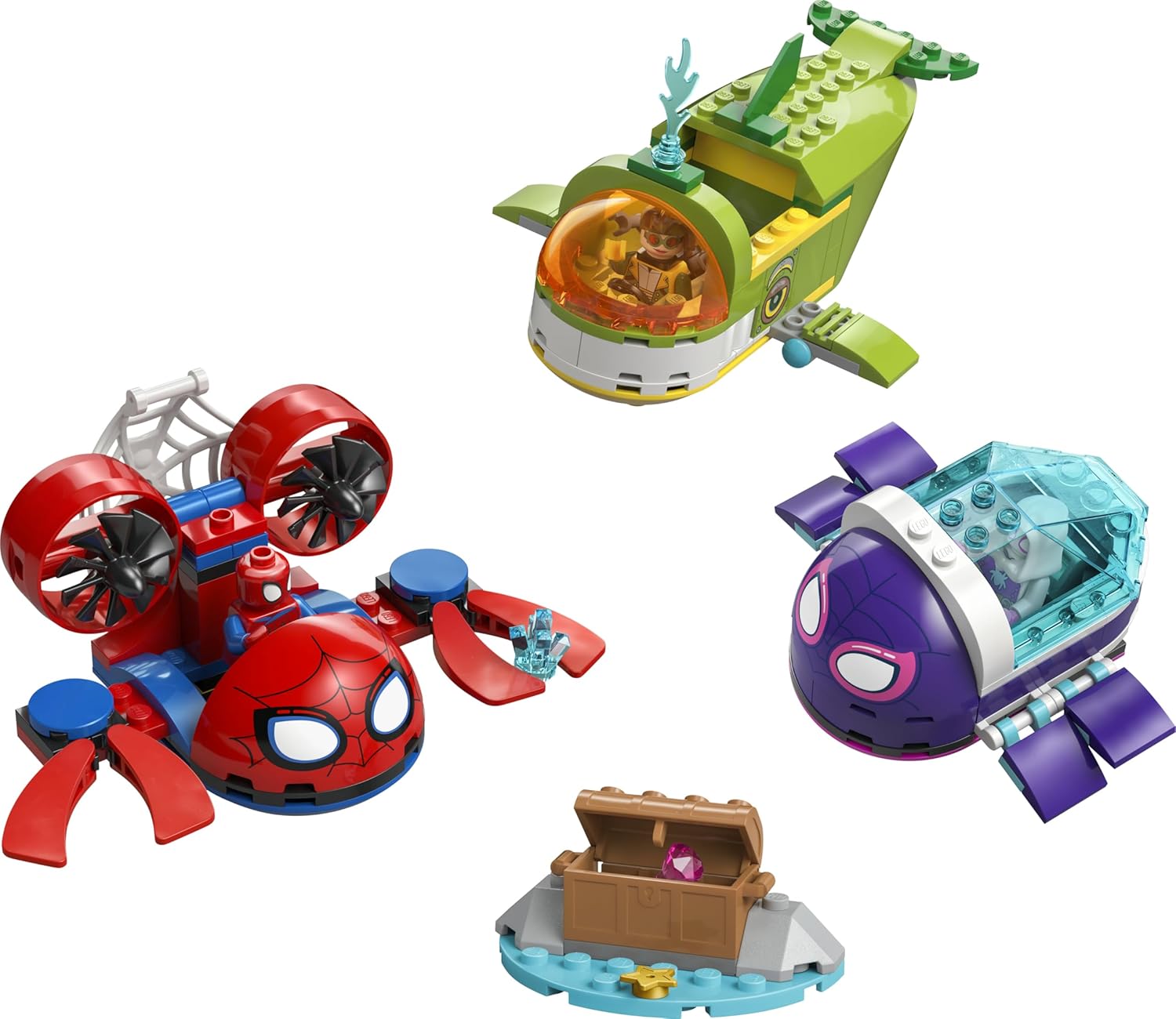 LEGO ǀ Marvel Spidey: Underwater Vehicles - SuperHero Toy w/ 3 Submarines & 3 Minifigures - Gift for 4+ Year Old Boys and Fans of the Spidey and his Amazing Friends Show - 11207
